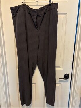 Liz Claiborne Woman Pinstripe Skirt - Dark Gray with White Stripes